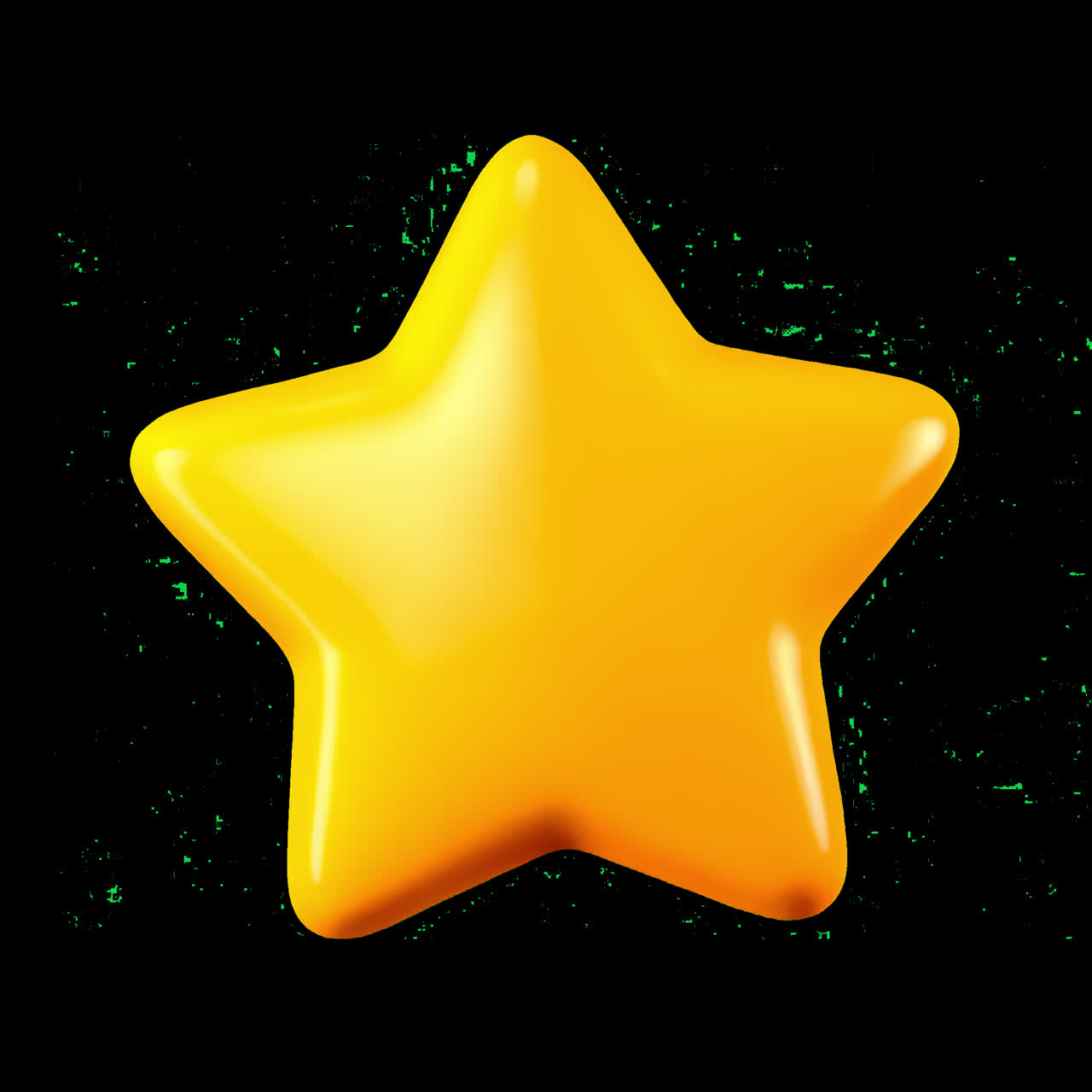 Animación de icono de estrella amarilla brillante, recurso aislado, vídeo en 4K transparente, canal alfa, ProRes 4444