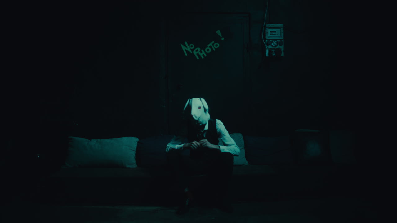 Mysterious Figure in a Rabbit Mask