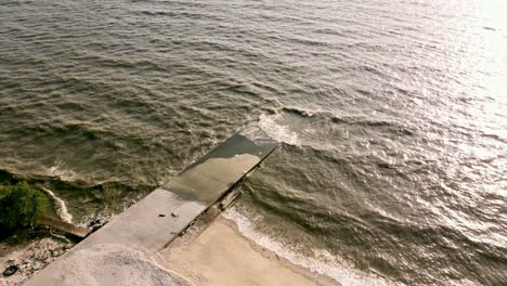 Aerial-view-of-dirty-shore-sea-problem-environmental