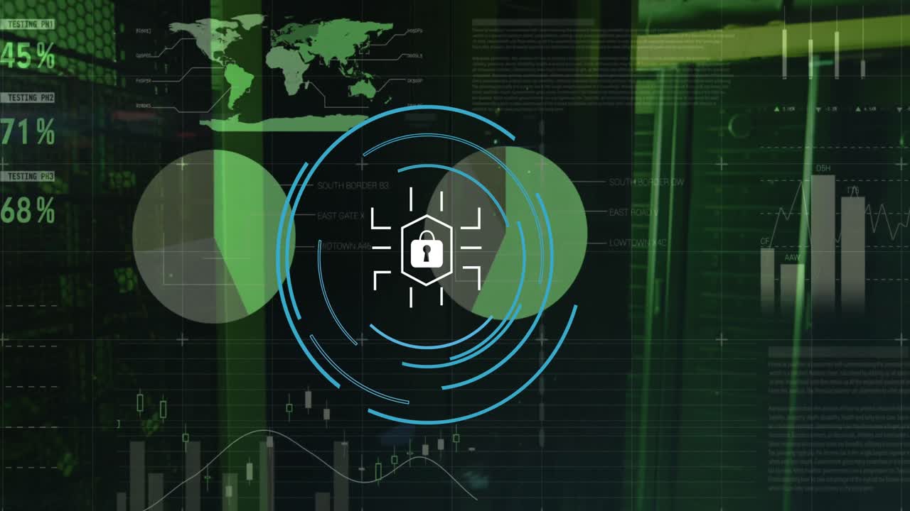 animación del procesamiento de datos en la sala de servidores