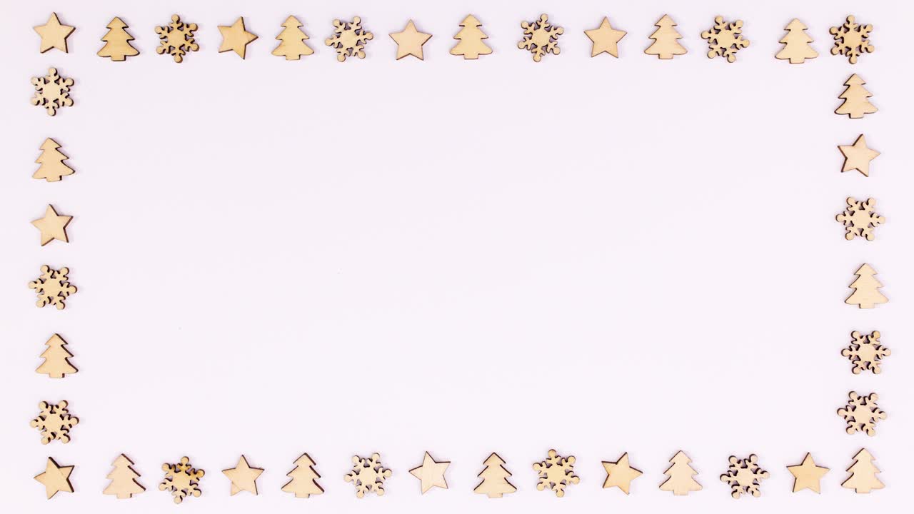 texto de feliz navidad escriba dentro del marco con adornos de madera. detenga el movimiento