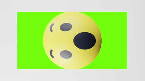 botón de reacción emoji wow de facebook con superposición de efecto 3d, vertical, pantalla verde