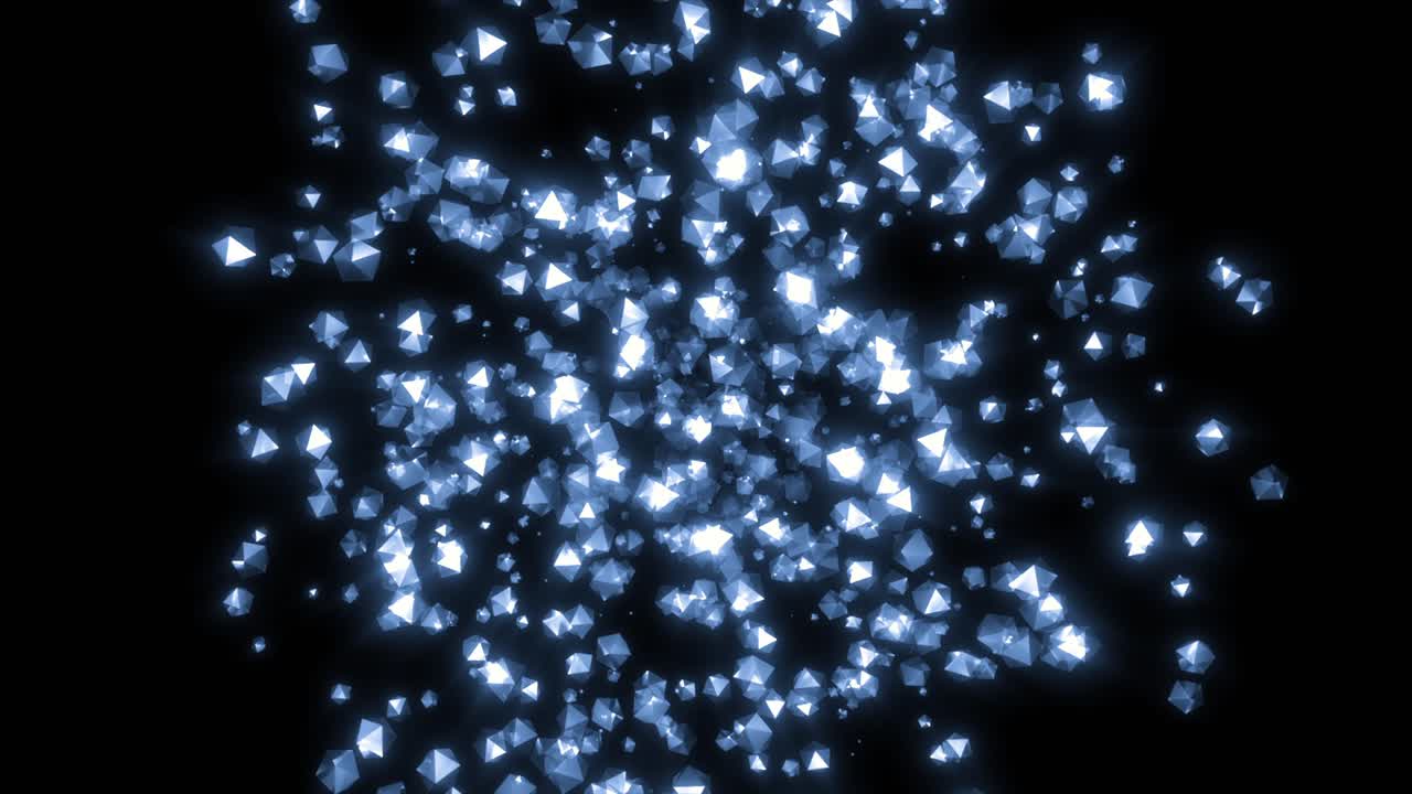 검은 바탕에 있는 파란색 기하학적 모양