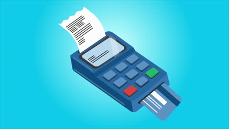 payment terminal and bank card 2d animation