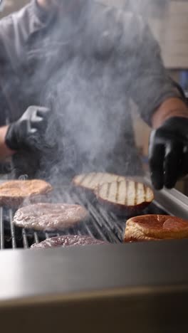 chef grilling burgers