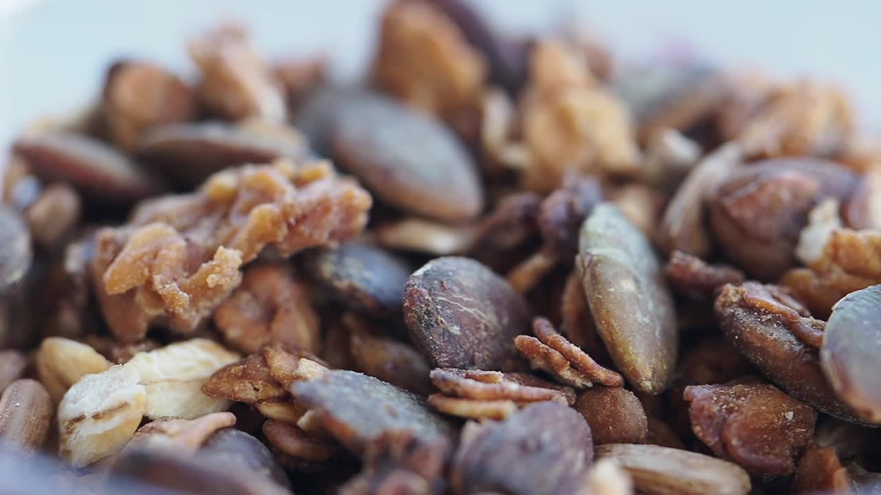 Close-up of a Healthy Mix of Nuts and Seeds