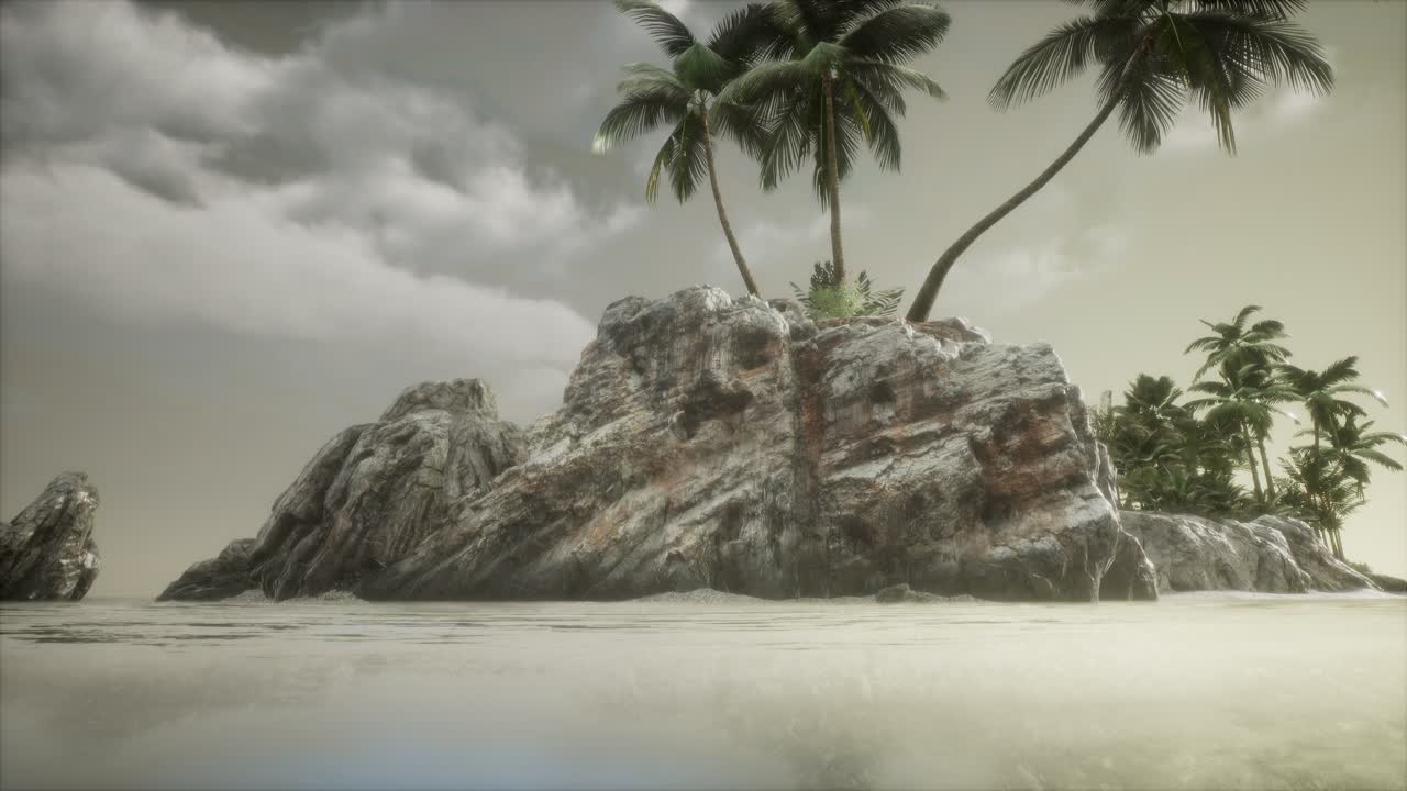 Soft twilight of the amazing tropical marine beach