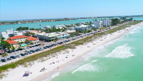 aerial view of beautiful beach town