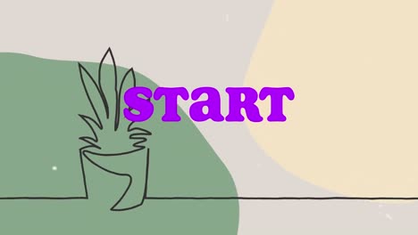 Animation-Des-Starttextes-über-Der-Pflanze-Auf-Buntem-Hintergrund