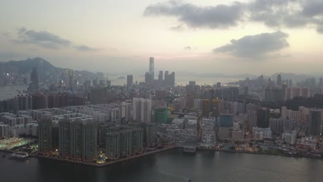 imagen aérea del distrito de kowloon en hong kong