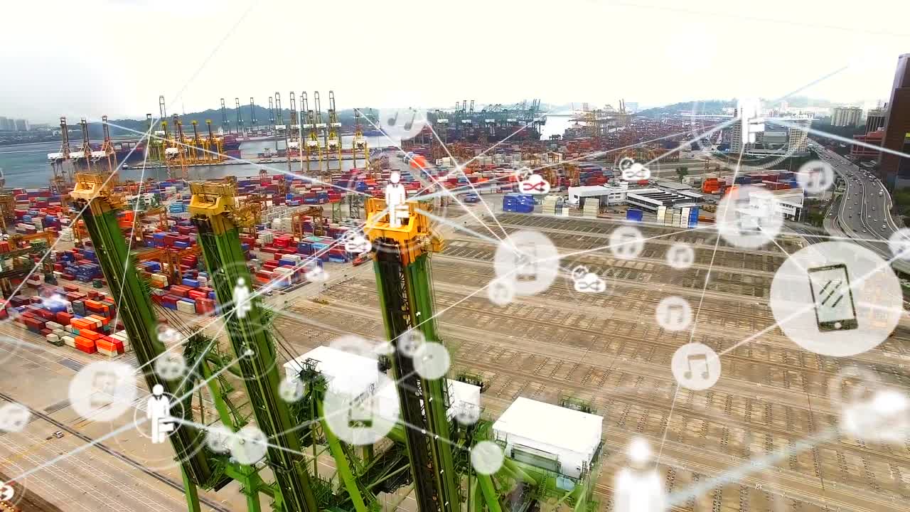 анимация глобуса и сети соединений с иконами через порт.