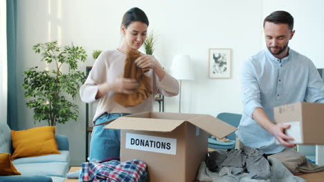 family donates clothes