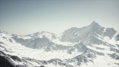 high mountains under snow in the winter