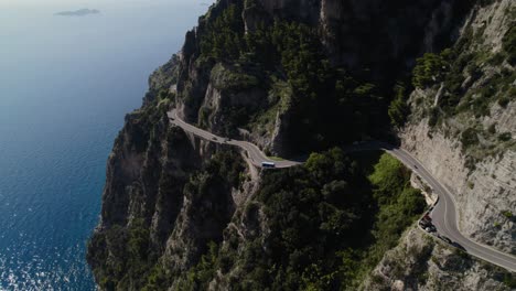 Amalfi-Coast,-DJI-Drone,-Beach,-City,-Mountains-and-Boats