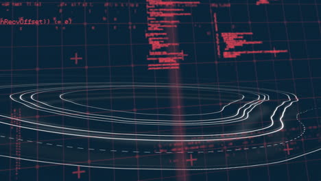 animación de líneas blancas y procesamiento de datos.