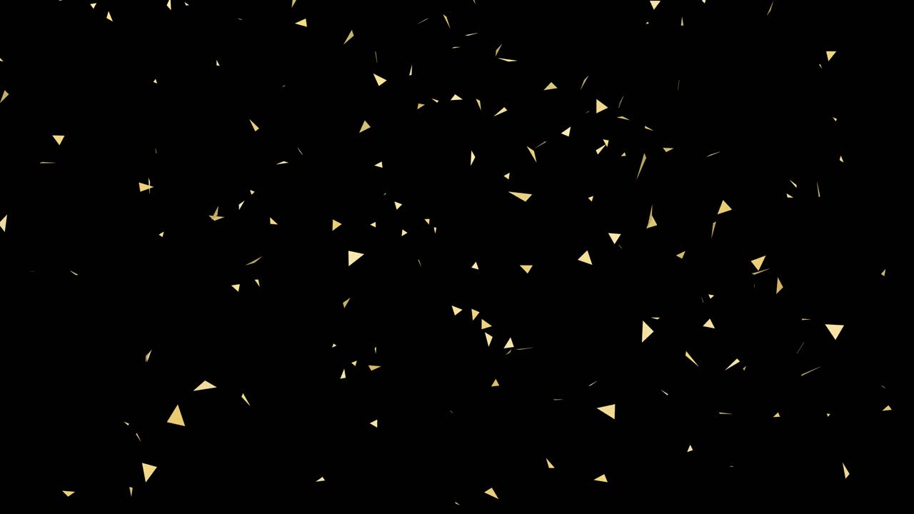 partículas de confeti doradas flotando en un espacio oscuro
