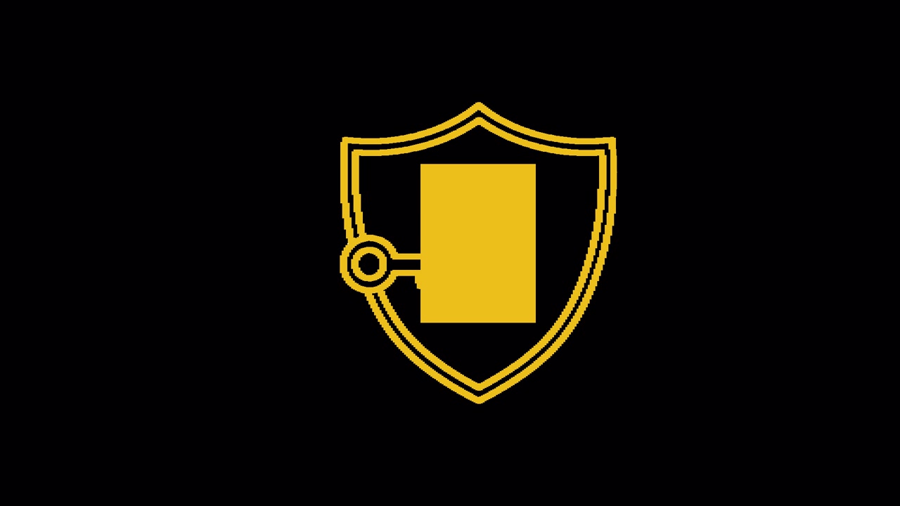 Animated Key and Shield Icon for Digital Security Concept