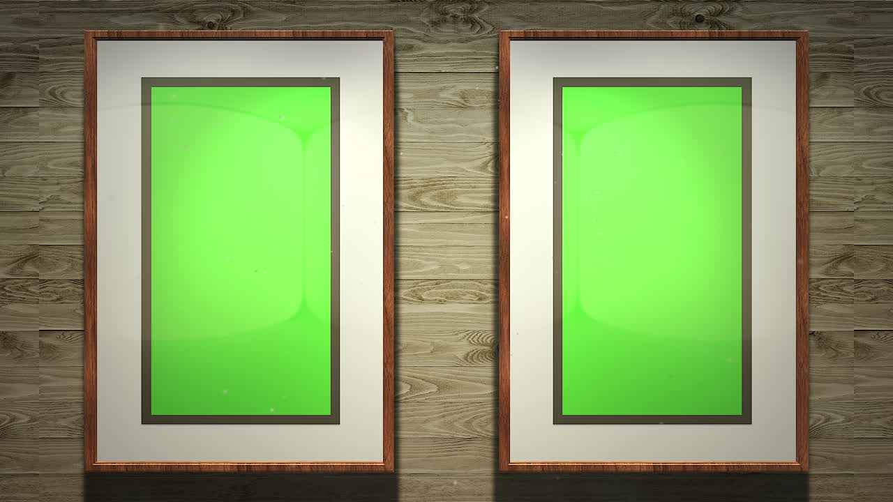 Art gallery with picture mock-up screen frame