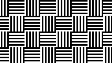 Simple mosaic with geometric shapes in monochrome color palette. Seamless loop motion graphic animated background in flat style