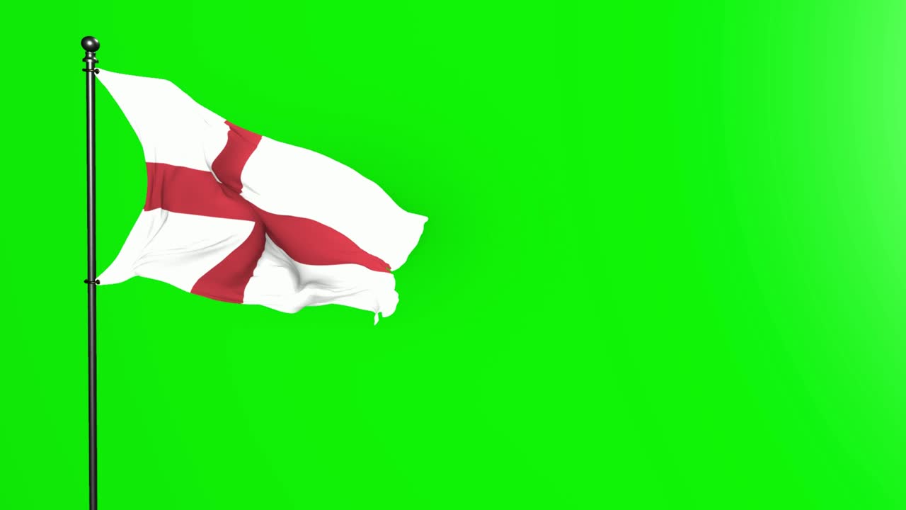 그린 스크린 국기: 잉글랜드의 현실적인 3d 국기