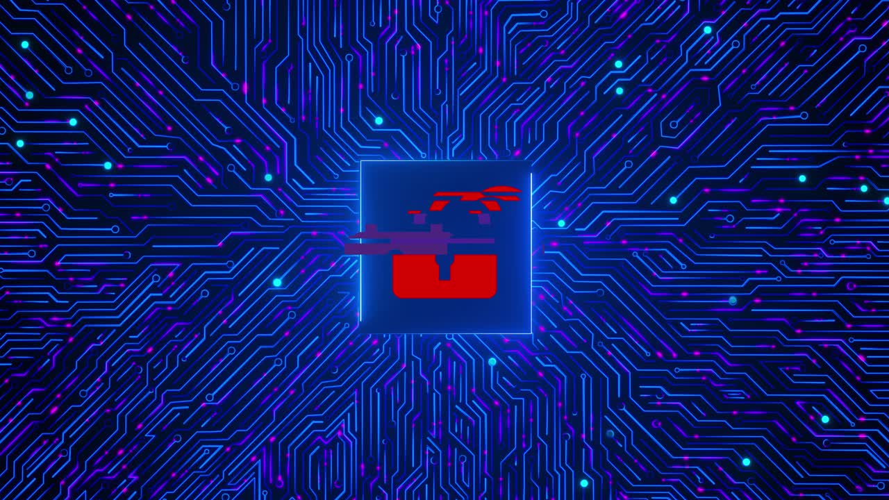 Central quantum computer processors cpu concept cpu digital chip on motherboard loop animation large