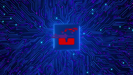 Central quantum computer processors cpu concept cpu digital chip on motherboard loop animation large