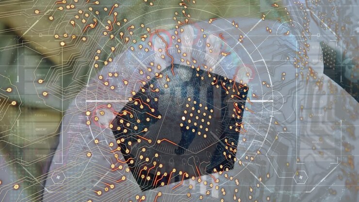 Animation of football over data processing