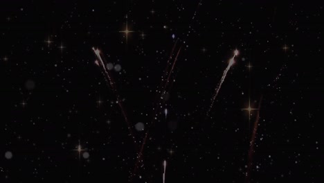 animation of fireworks exploding and glowing stars