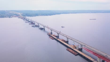 bridge construction over river