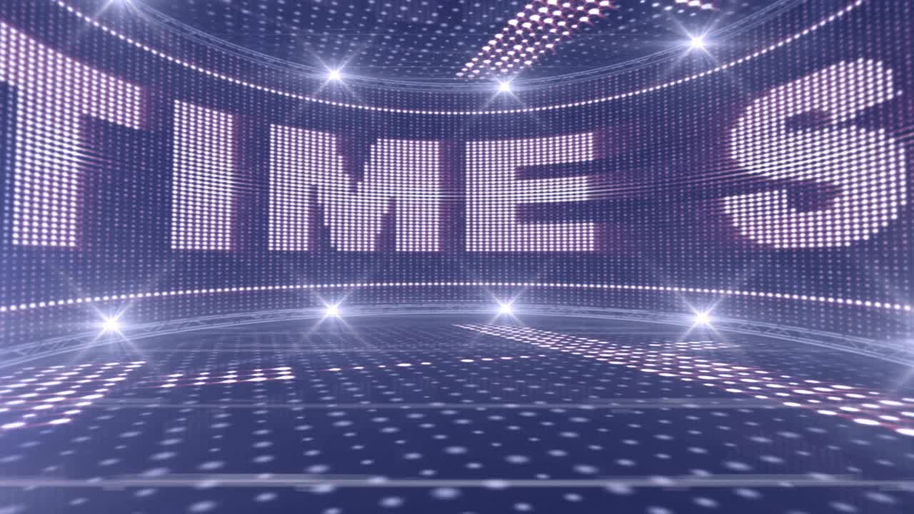 모니터와 방에서 시간 텍스트를 표시, 애니메이션, 렌더링, 배경, 루프