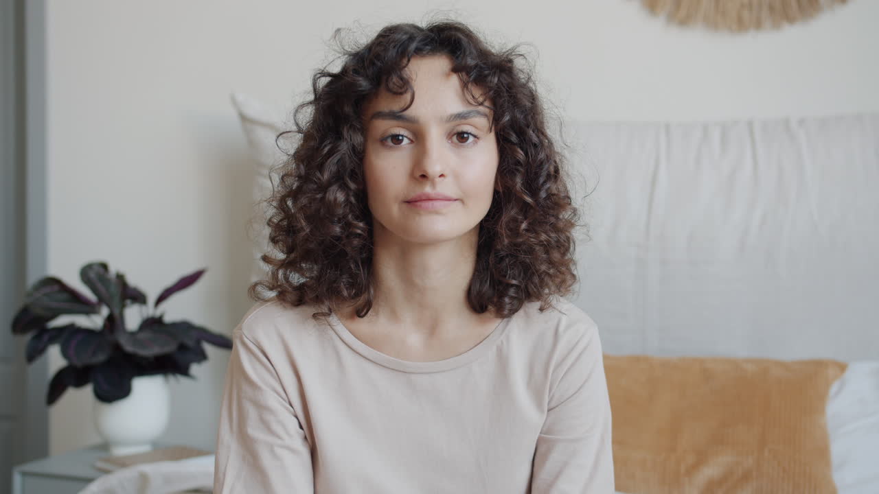 Woman in a bedroom
