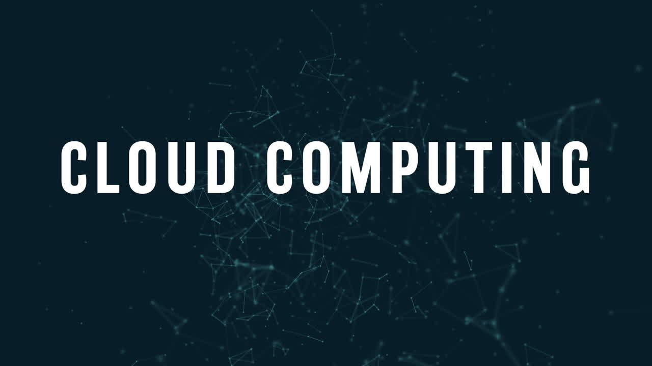 Cloud computing with polygonal connecting dots and lines
