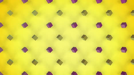 cubos 3d en movimiento sobre fondo amarillo