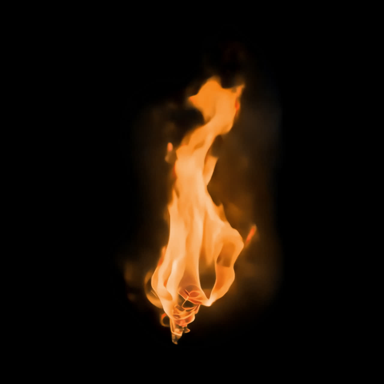Bonfire flame animation isolated asset, transparent 4K video, alpha channel, ProRes 4444