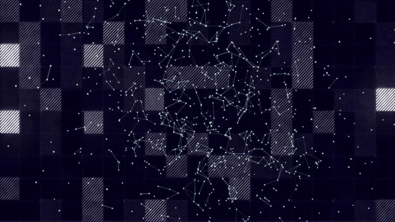 Animation of shapes moving over squares