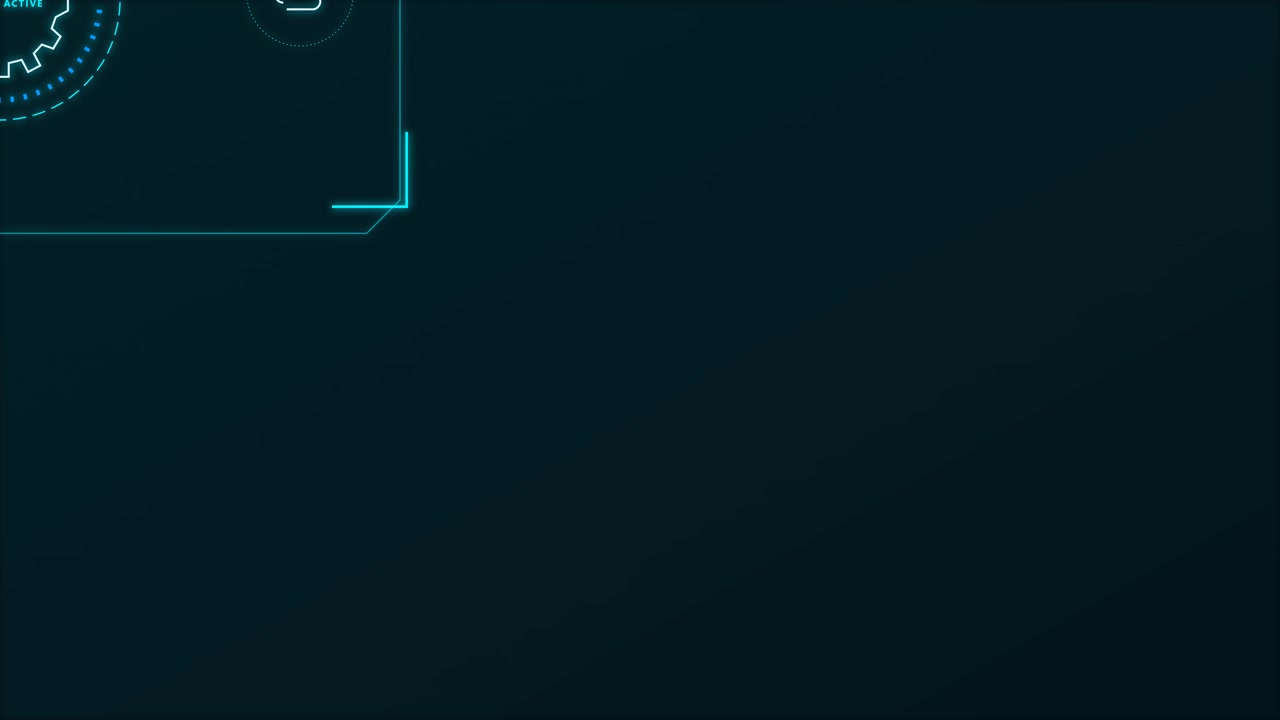 Futuristic Digital HUD Interface with Rotating Gear Element