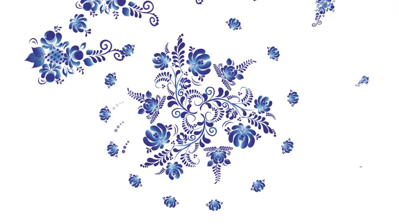 러시아 스타일 의 장식 된 꽃 무