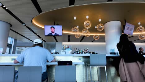 modern airport lounge bar area