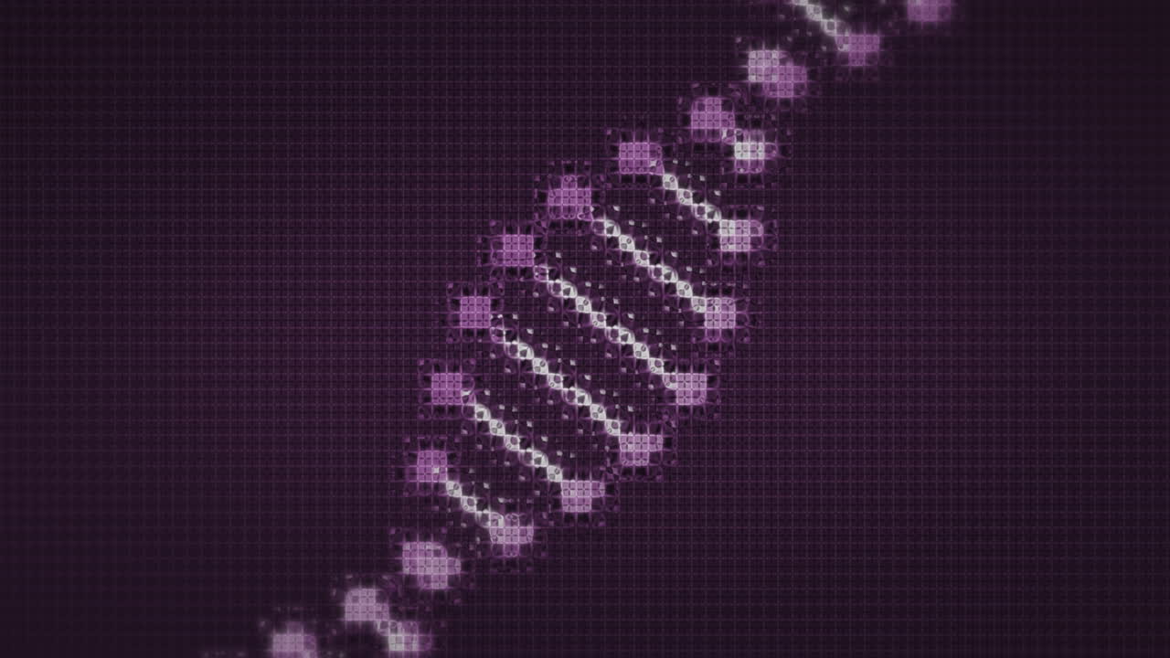 animación de la cadena de adn sobre un fondo negro