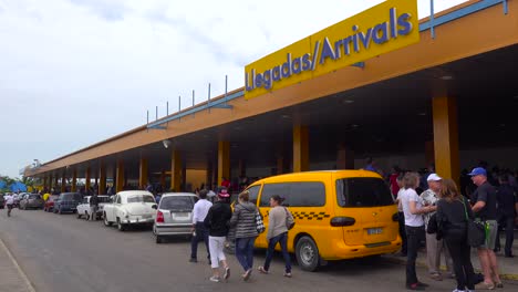 passengers arrive at the jose marti international airport in havana cuba