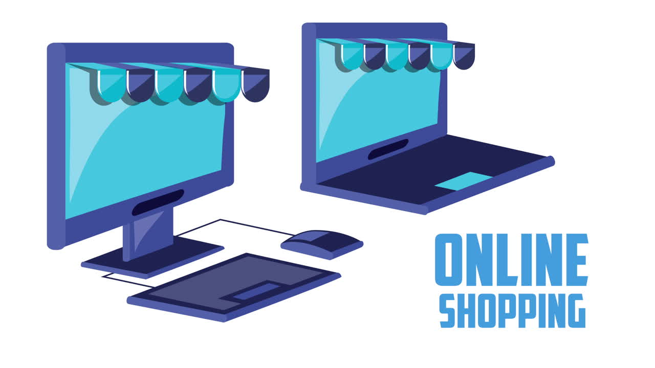 letras de compras en línea en escritorio y portátil