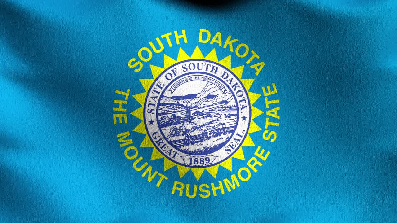 미국 사우스 다코타 주 발 (영어: south dakota state flag) 은 미국 남부 다코타 주의 발이다. 발은 바람에 불어 날아다니며 고립되어 있다. 공식적인 애국적 추상 디자인. 3d 렌더링 화로 흔들리는 표지 기호를 나타낸다.