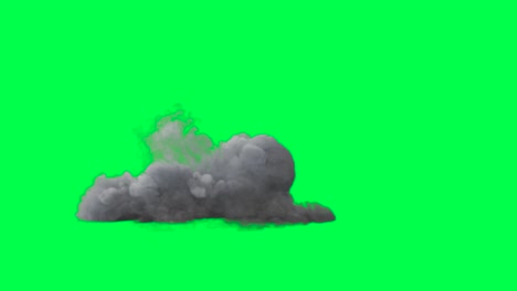 nube de humo gris en la pantalla verde