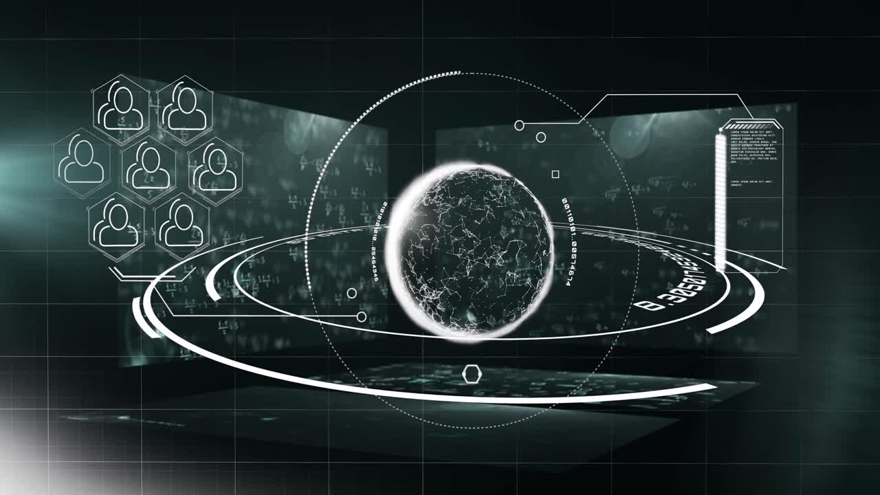 연결 네트워크의 글로브와 함께 범위 스캔의 애니메이션