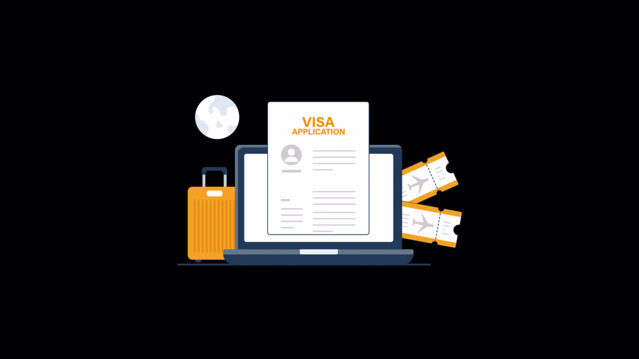 Online Visa Application and Travel Planning with Laptop