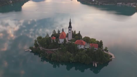 lake bled in slovenia during sunrise