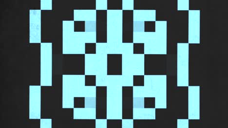 blue pixelated pattern with square center