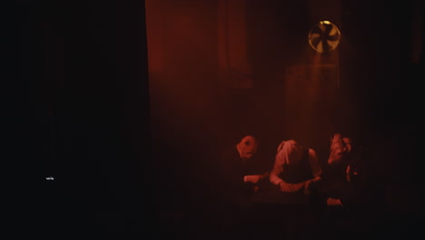 mysterious meeting under red light