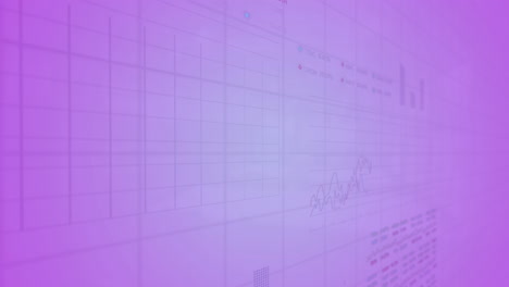 animation of multiple graphs and trading boards over grid pattern against abstract background