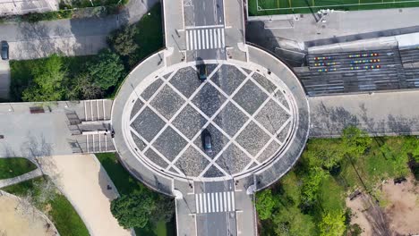 carrer de sardenya at barcelona in barcelona province spain. famous roundabout. downtown cityscape. top view crossing. carrer de sardenya at barcelona spain. barcelona street scene. spain skyline.